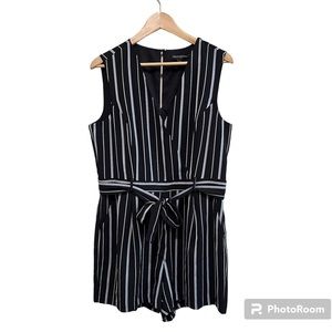 Banana Republic Factory Tailored Black and White Stripe Romper